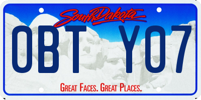 SD license plate 0BTY07