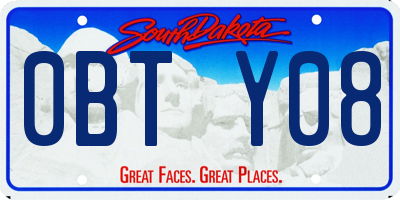 SD license plate 0BTY08