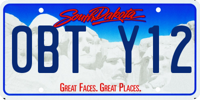 SD license plate 0BTY12