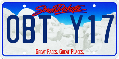 SD license plate 0BTY17