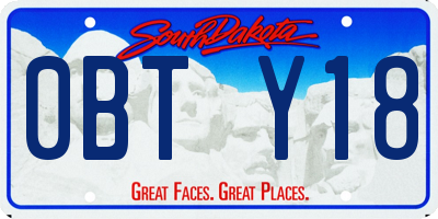 SD license plate 0BTY18