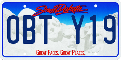 SD license plate 0BTY19