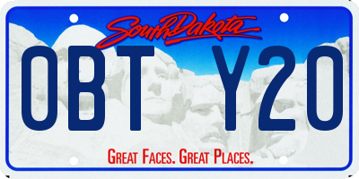 SD license plate 0BTY20