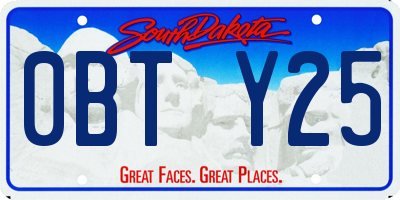 SD license plate 0BTY25
