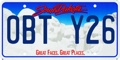 SD license plate 0BTY26