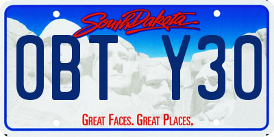 SD license plate 0BTY30