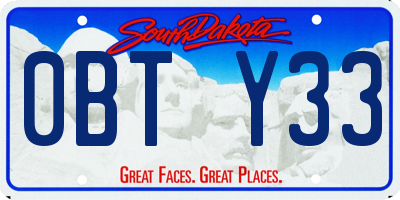 SD license plate 0BTY33