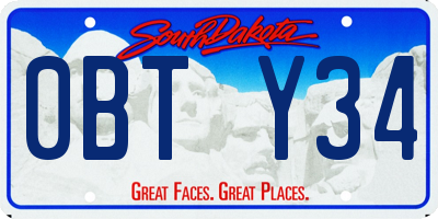 SD license plate 0BTY34