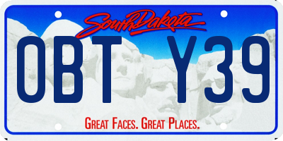 SD license plate 0BTY39