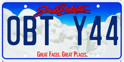 SD license plate 0BTY44