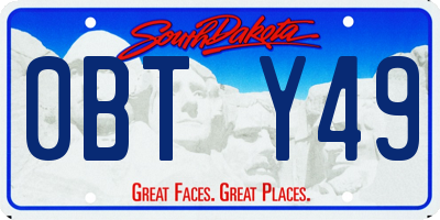 SD license plate 0BTY49
