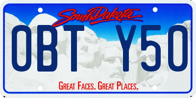 SD license plate 0BTY50