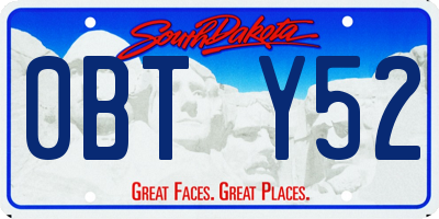 SD license plate 0BTY52