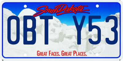 SD license plate 0BTY53