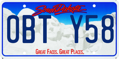 SD license plate 0BTY58