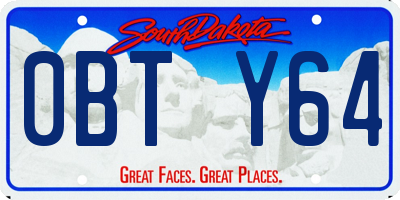 SD license plate 0BTY64