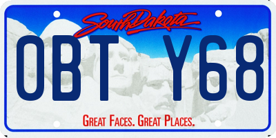 SD license plate 0BTY68