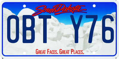 SD license plate 0BTY76