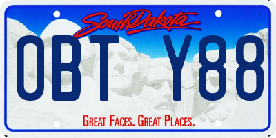 SD license plate 0BTY88