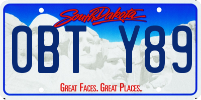 SD license plate 0BTY89