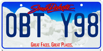 SD license plate 0BTY98
