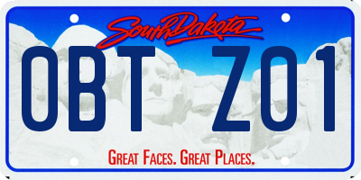 SD license plate 0BTZ01