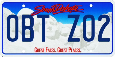 SD license plate 0BTZ02