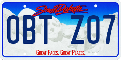 SD license plate 0BTZ07