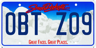 SD license plate 0BTZ09