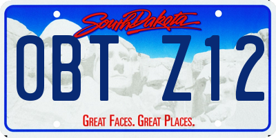 SD license plate 0BTZ12