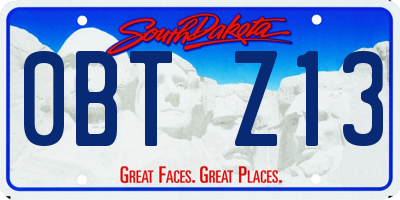 SD license plate 0BTZ13