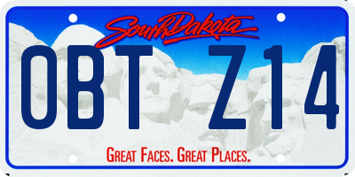 SD license plate 0BTZ14