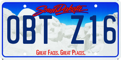 SD license plate 0BTZ16