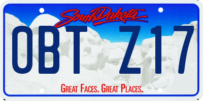 SD license plate 0BTZ17
