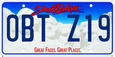 SD license plate 0BTZ19