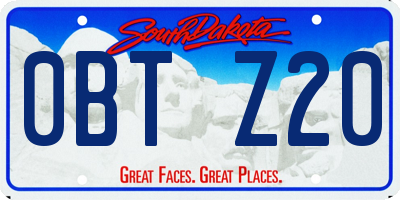 SD license plate 0BTZ20
