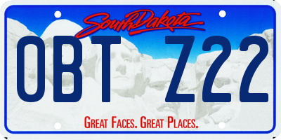 SD license plate 0BTZ22