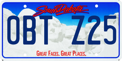SD license plate 0BTZ25
