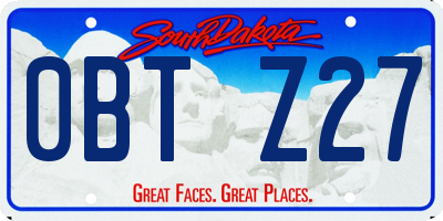 SD license plate 0BTZ27