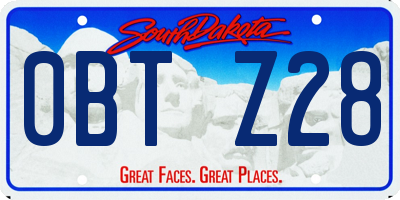 SD license plate 0BTZ28