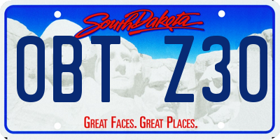 SD license plate 0BTZ30