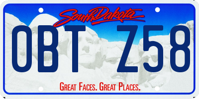 SD license plate 0BTZ58