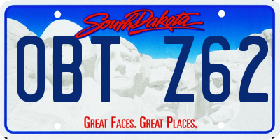 SD license plate 0BTZ62