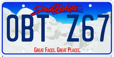 SD license plate 0BTZ67