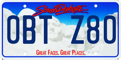 SD license plate 0BTZ80