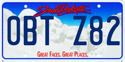 SD license plate 0BTZ82