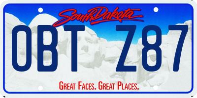 SD license plate 0BTZ87