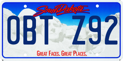 SD license plate 0BTZ92