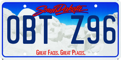 SD license plate 0BTZ96