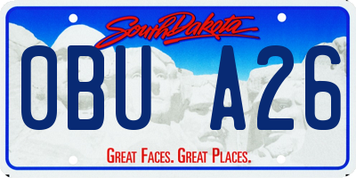 SD license plate 0BUA26